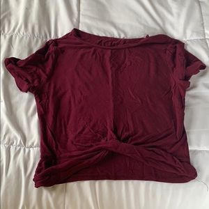 burgundy knot shirt